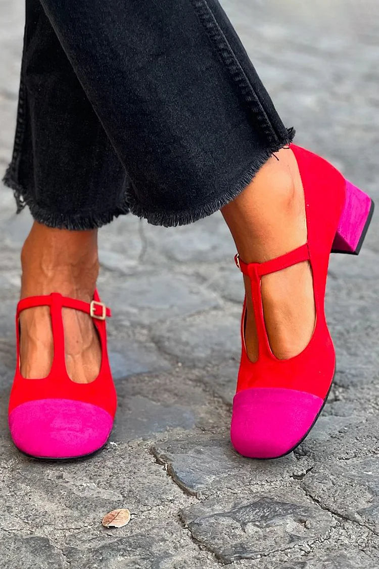 Mary-Jane-Schuhe mit Kontrast