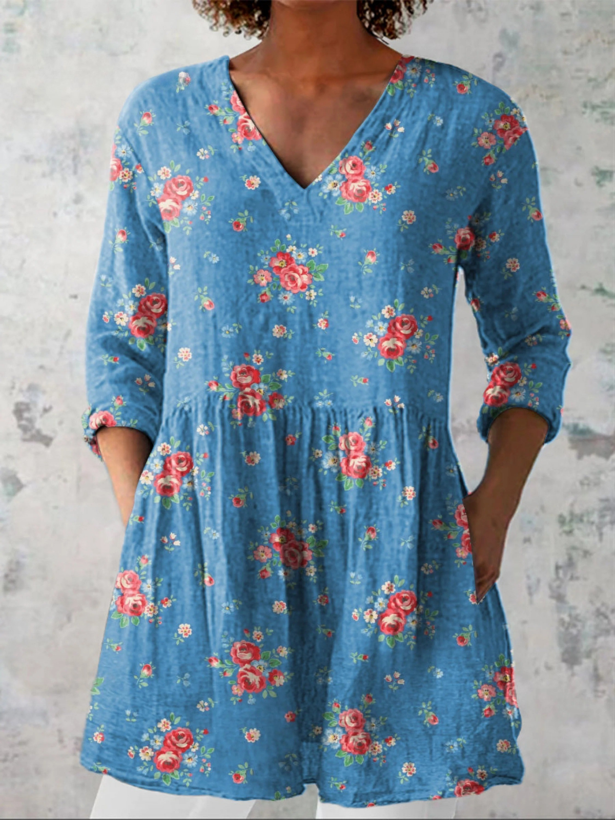 Mabel | Lange V-Ausschnitt Bluse