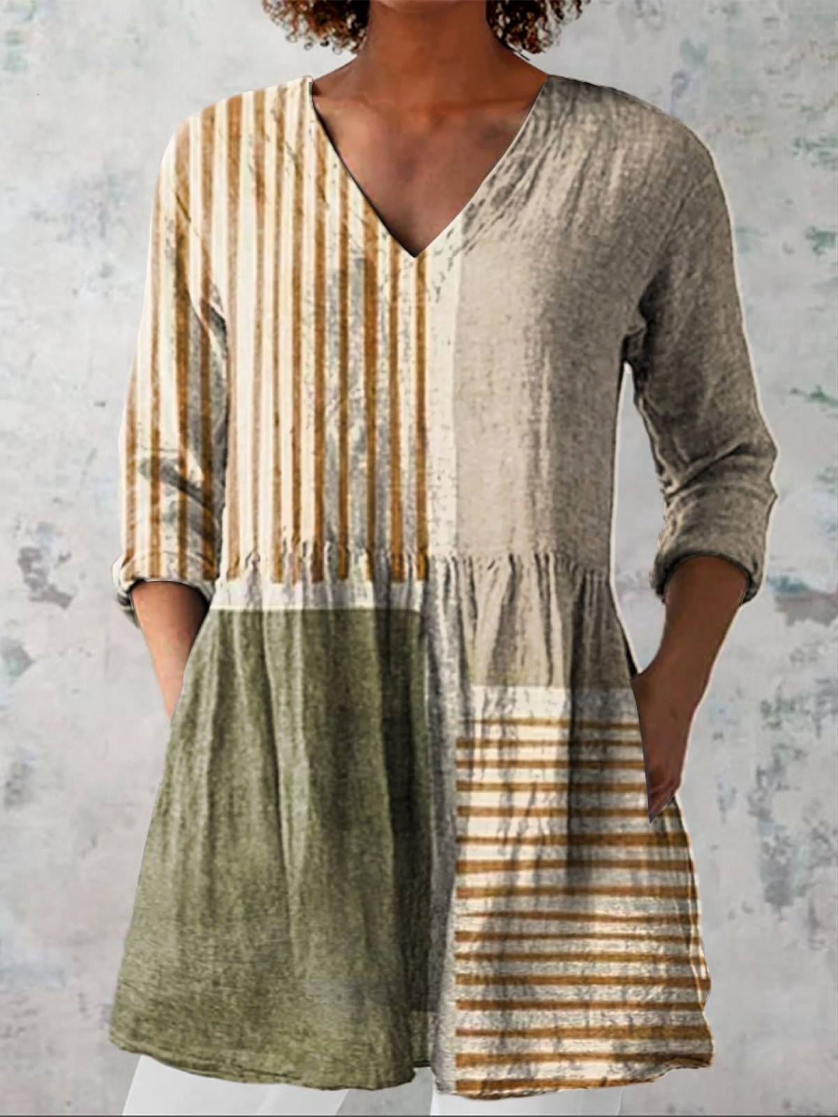 Halley | Lange V-Ausschnitt Bluse