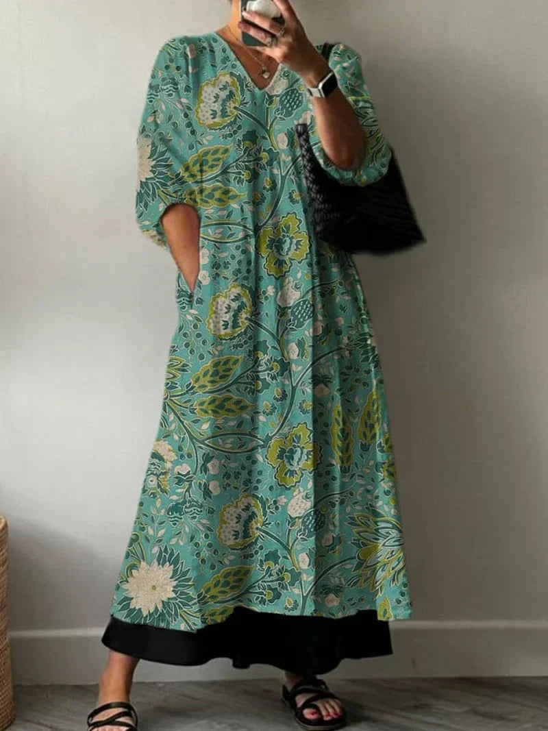 Paula Elegantes Kleid mit Blumenprint