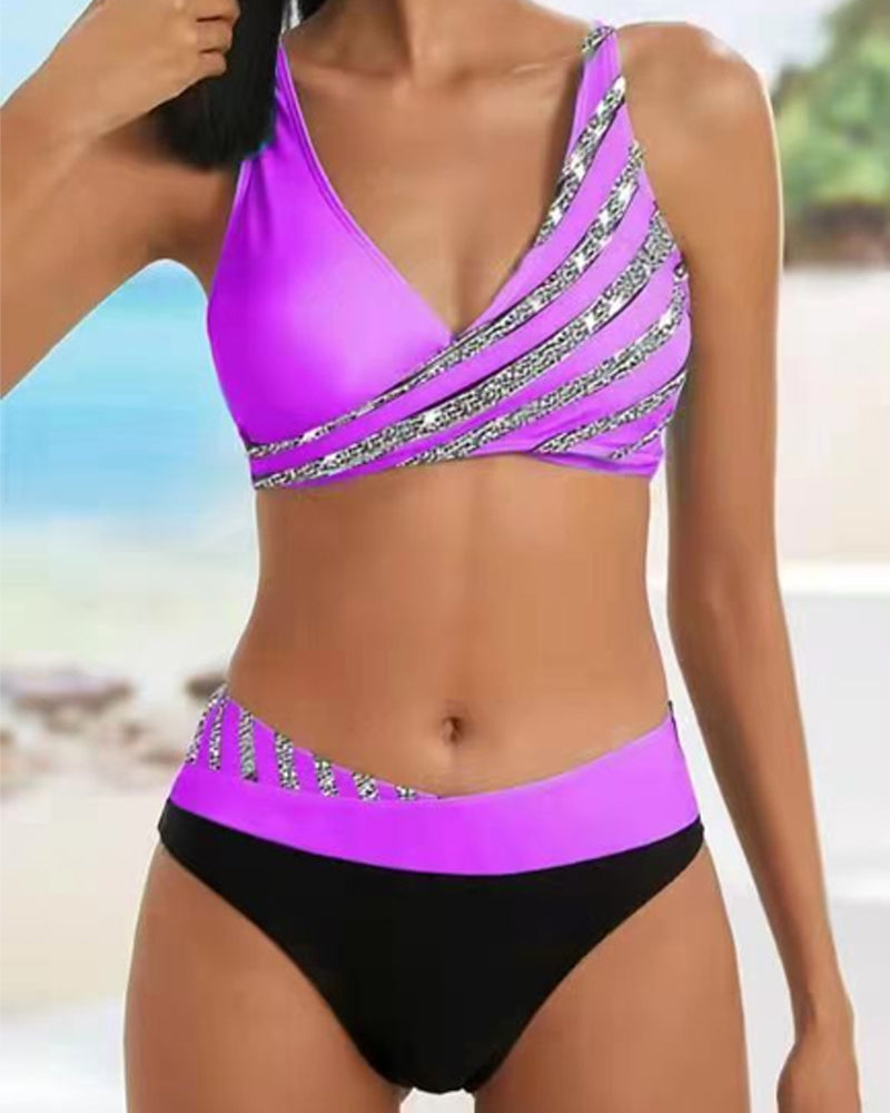 Mona – Bedruckter Bikini in warmen Farbtönen