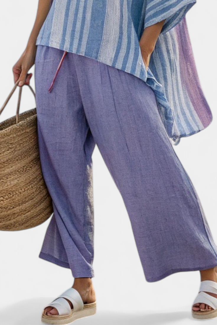 Demi – Elegantes Lavendel- & Himmelblaues Top & Hose