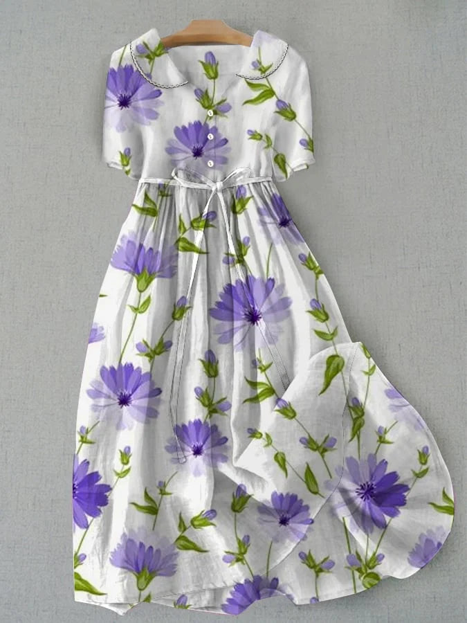 Amélie | Elegantes Lavendel-Blumenkleid
