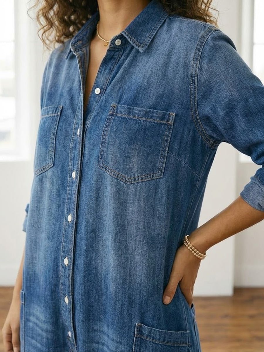Bretagne | Figurbetontes Denimkleid