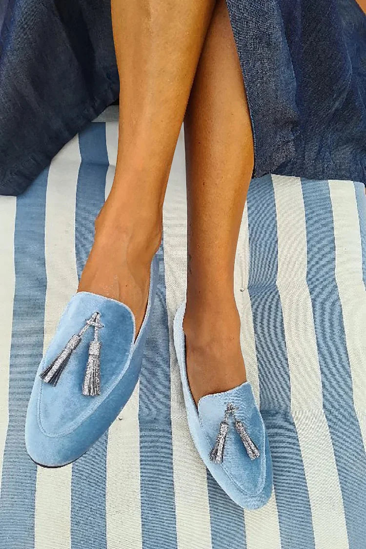Slipper mit silberner Quaste