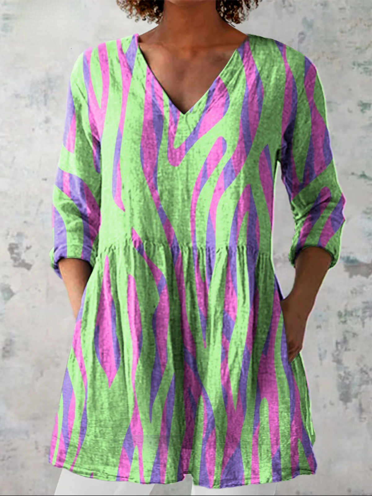 Gisella | Lange V-Ausschnitt Bluse