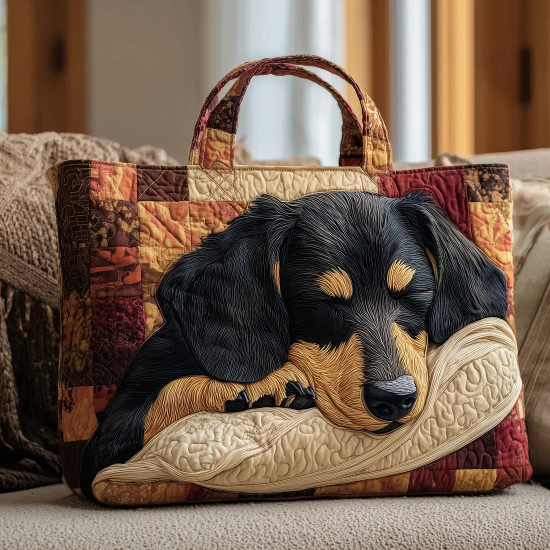 Gesteppte Tasche Dackel