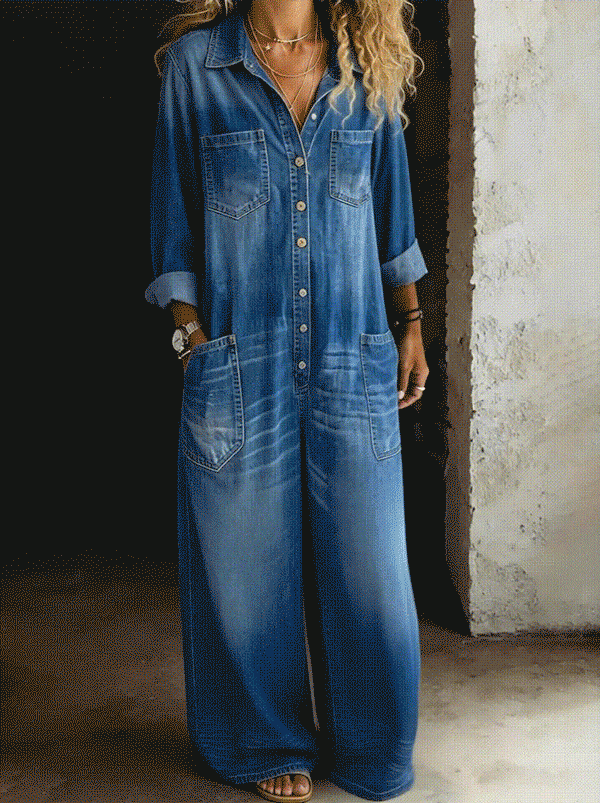 Ivy | Zweiteiliges Set aus weichem gewaschenem Vintage-Denim