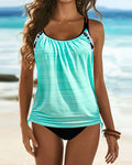 Augustus – Einfarbiger Tankini mit Leopardenprint
