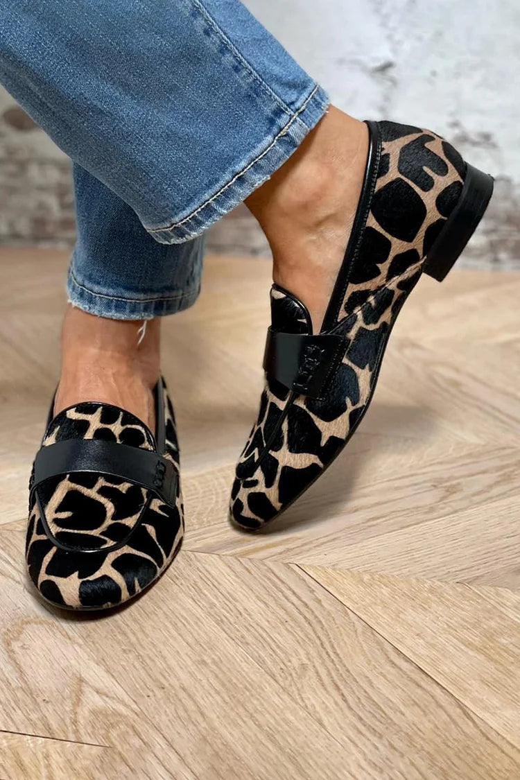 Loafer mit Animal-Print und elegantem Detail