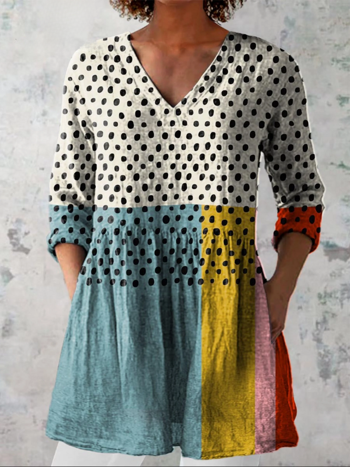 Elowen | Lange V-Ausschnitt Bluse