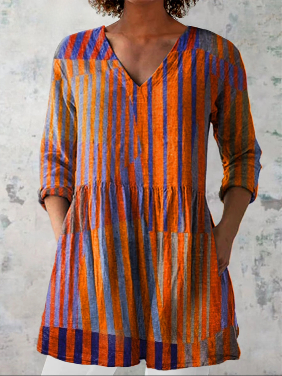 Nadia | Lange V-Ausschnitt Bluse