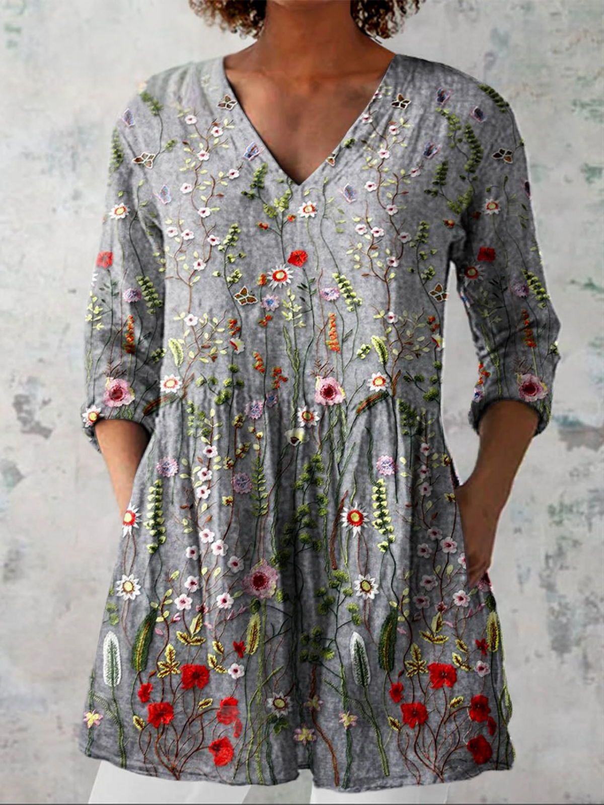 Lana | Lange V-Ausschnitt Bluse