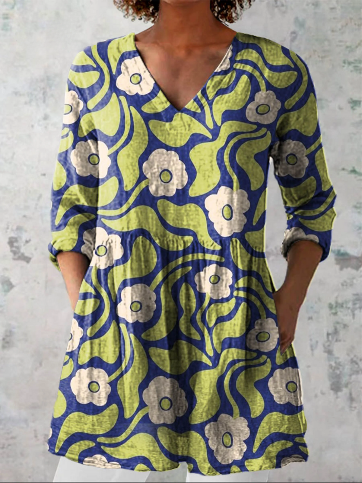 Galina | Lange V-Ausschnitt Bluse