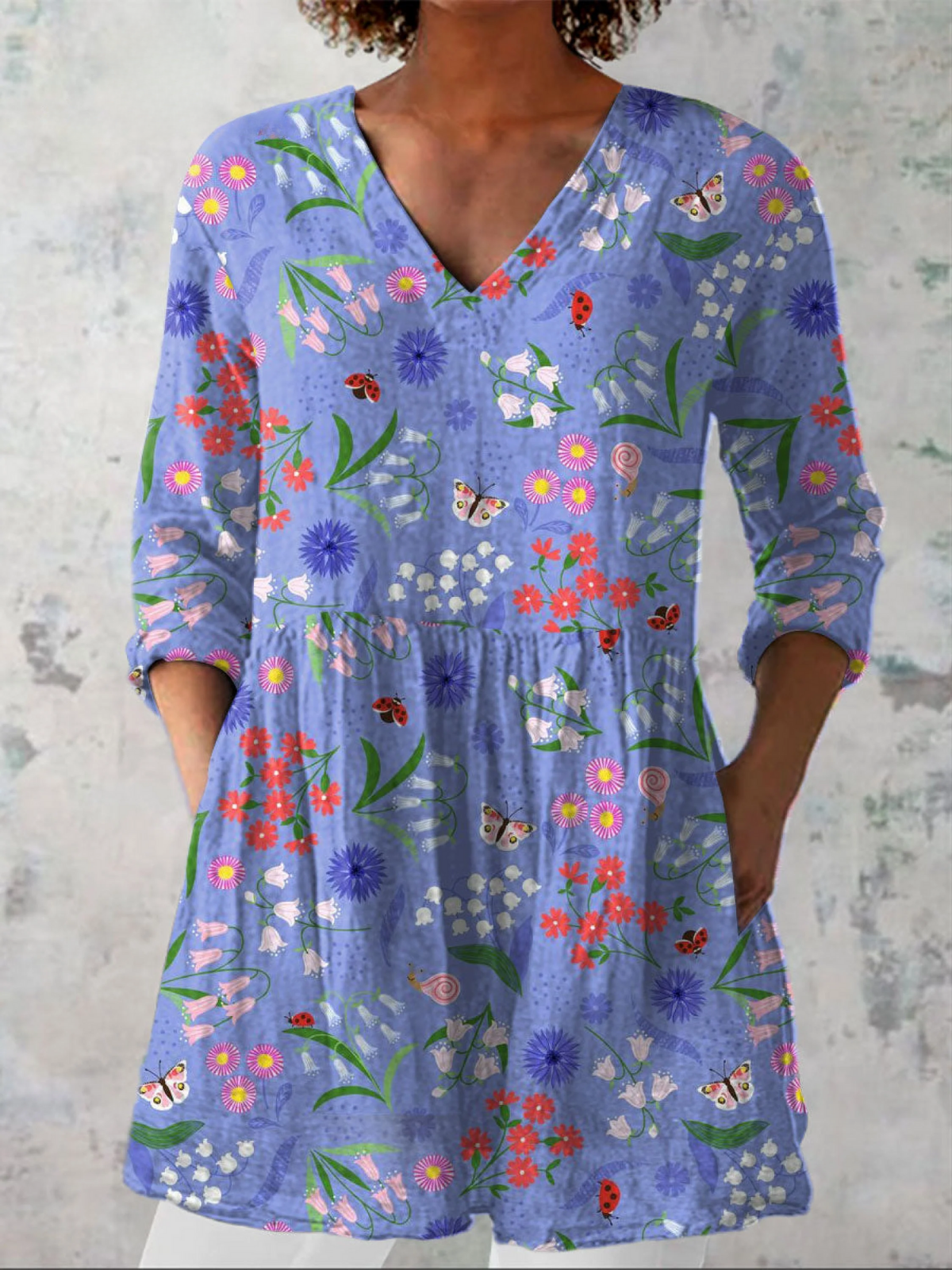 Aileen | Lange V-Ausschnitt Bluse