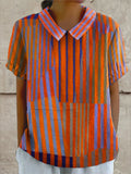 Nina | Bluse mit geometrischem Streifenmuster