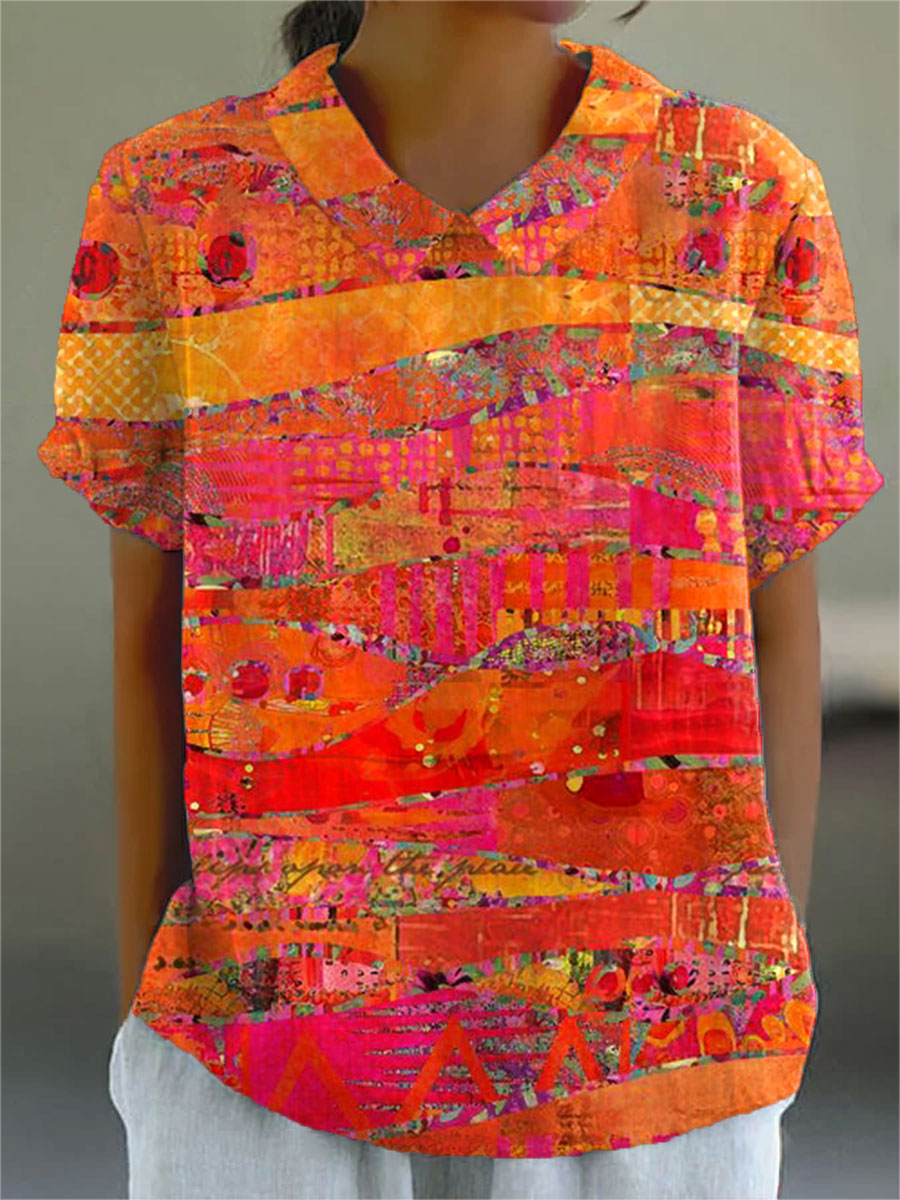 Isla | Bunte Bluse mit abstraktem Print