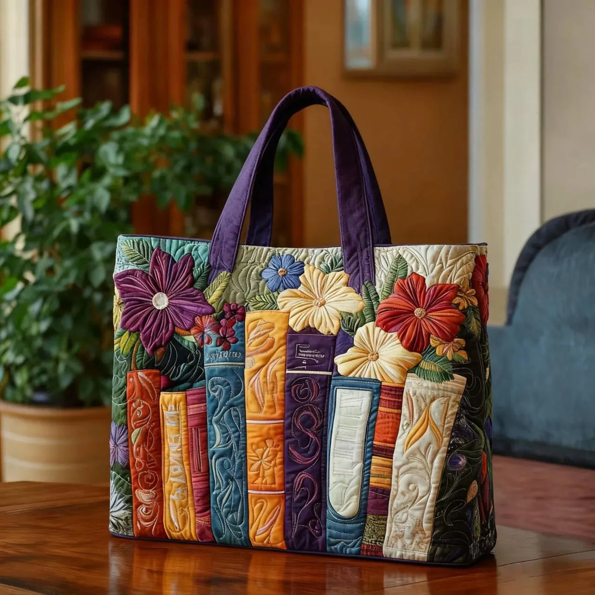 Gesteppte Tasche für Bücherliebhaber
