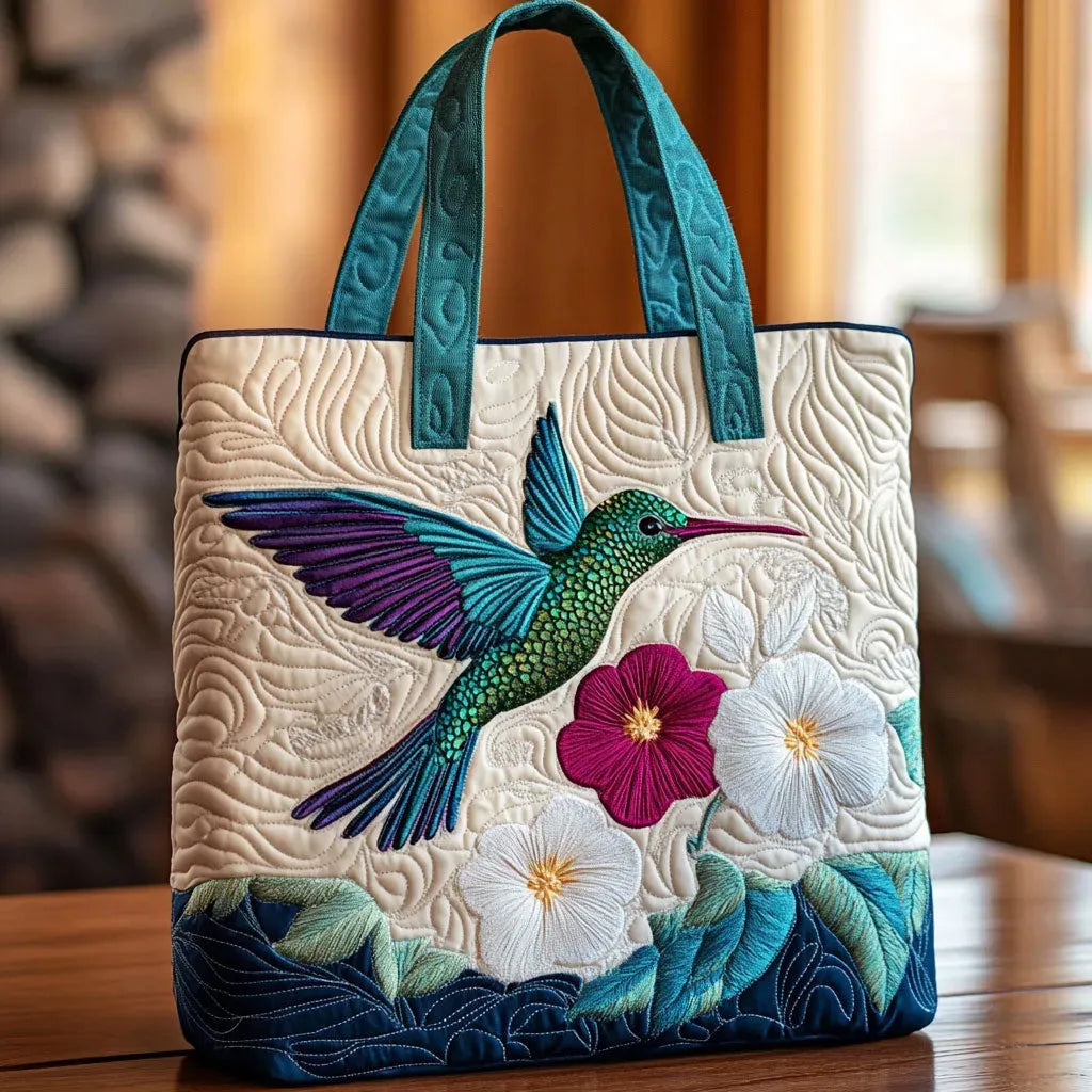 Gesteppte Tasche Weiße Blume