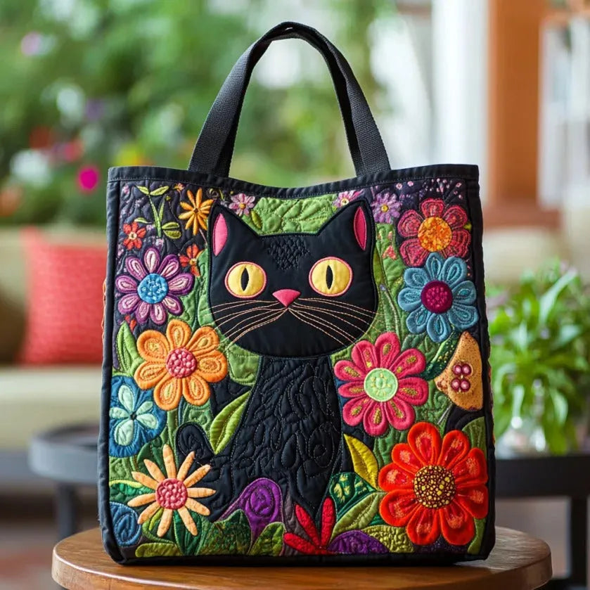Gesteppte Tasche Verzauberte Schwarze Katze