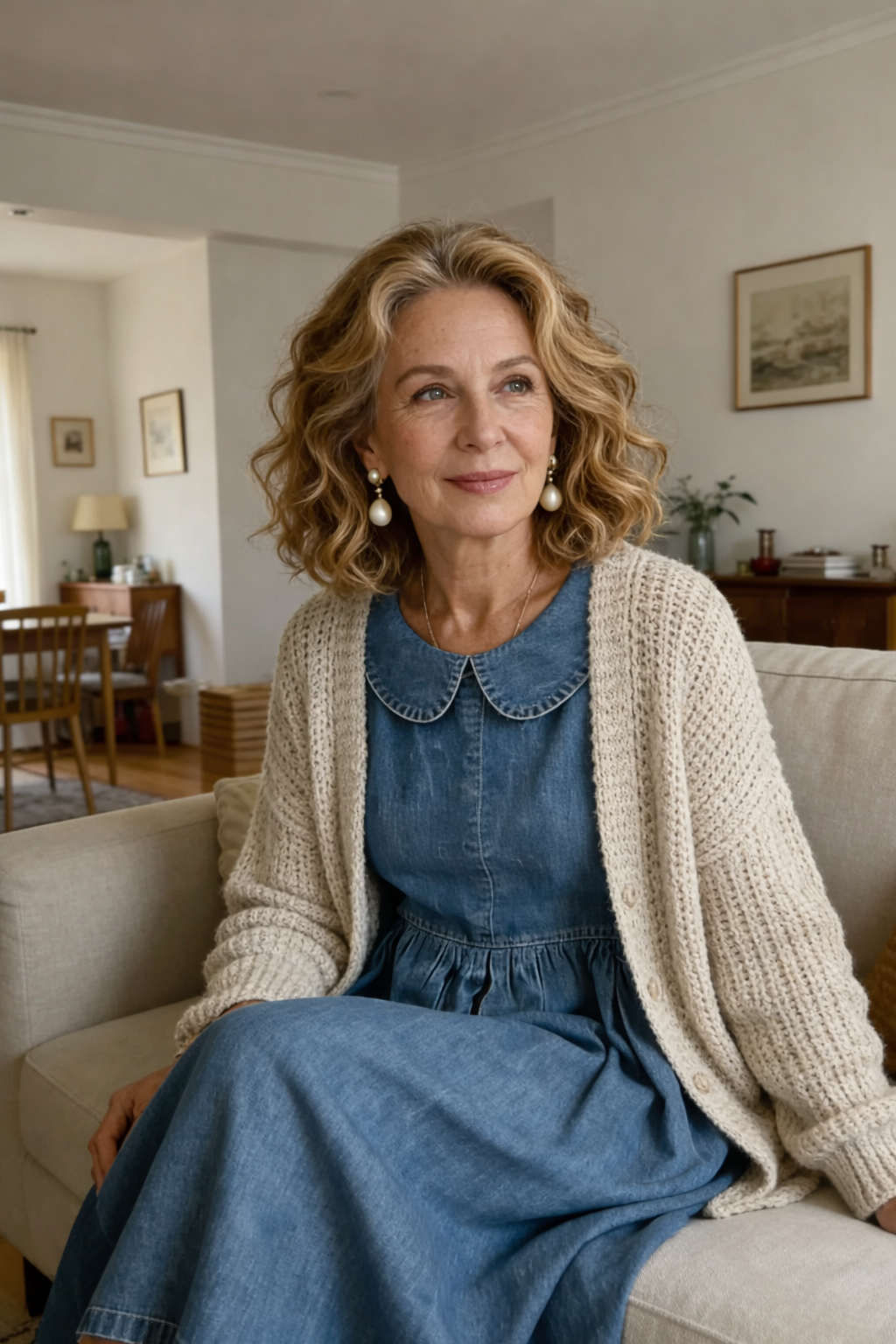 Vera | Langes Denimkleid mit Knöpfen