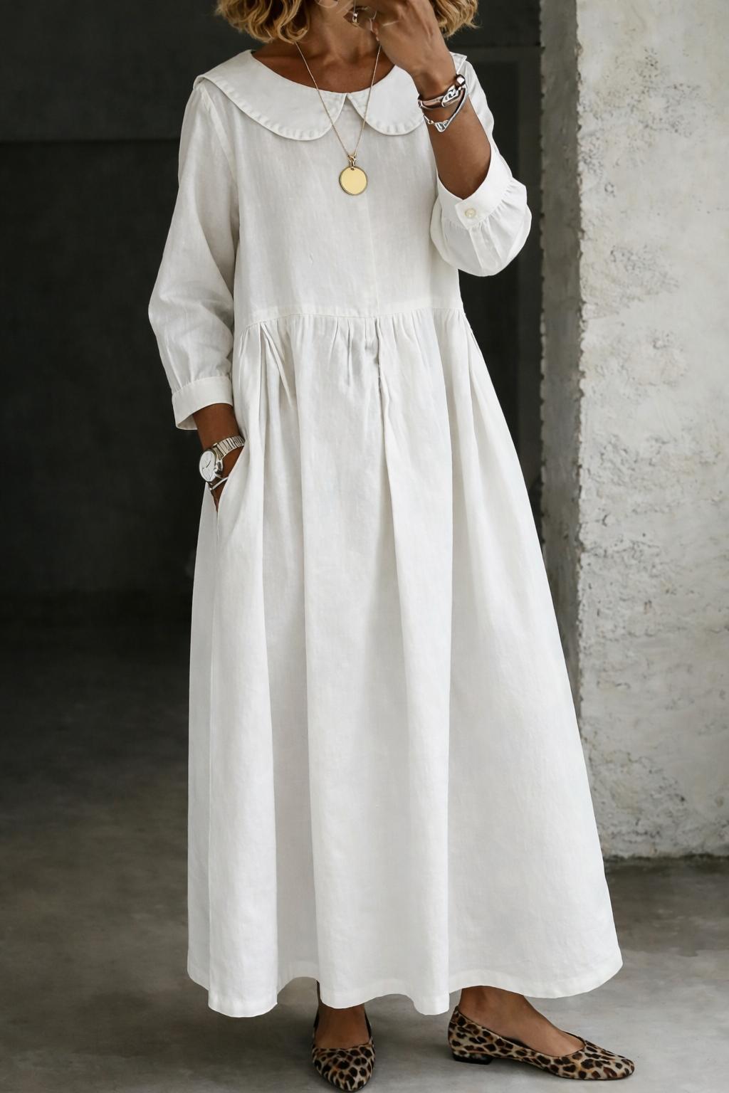 Vera | Langes Denimkleid mit Knöpfen