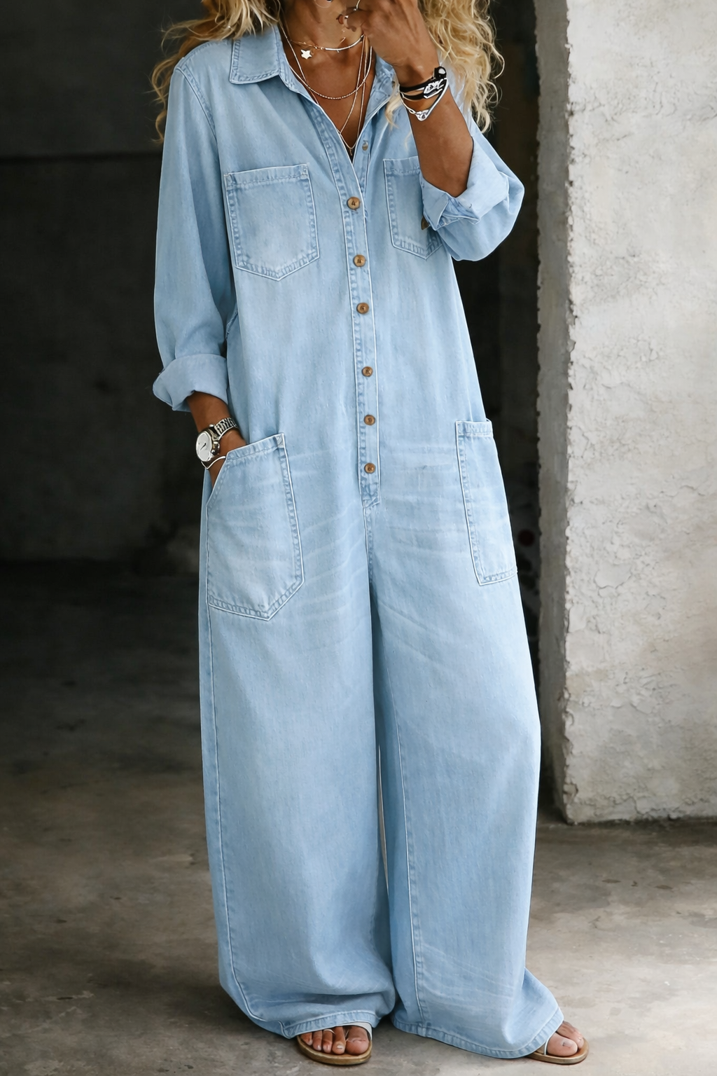 Ivy | Zweiteiliges Set aus weichem gewaschenem Vintage-Denim