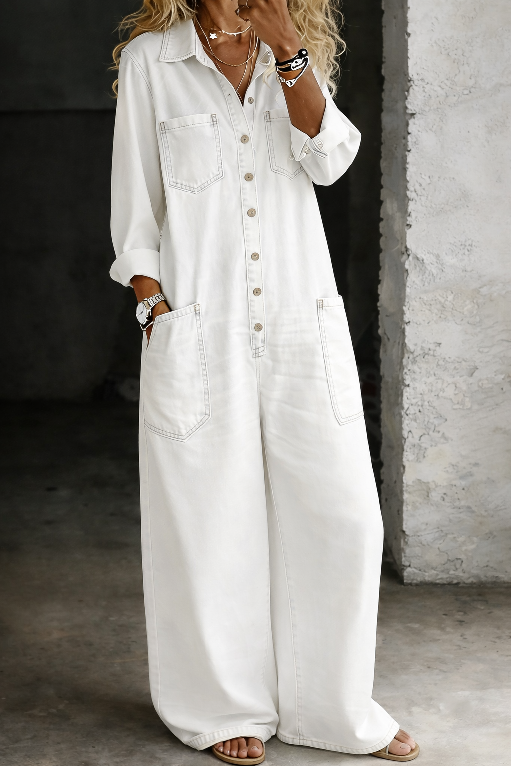 Ivy | Zweiteiliges Set aus weichem gewaschenem Vintage-Denim