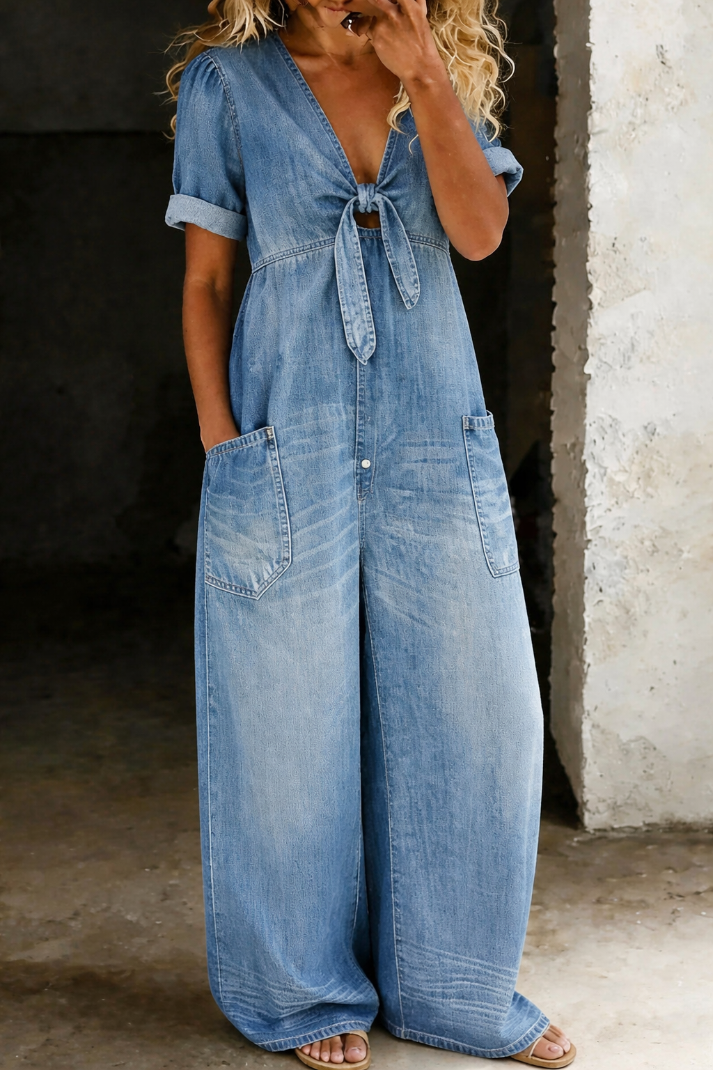 Ruth | Vintage-Latzhose aus gewaschener Baumwoll-Denim