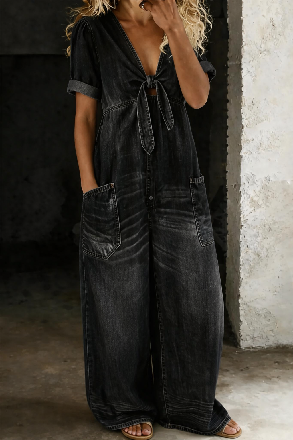 Ruth | Vintage-Latzhose aus gewaschener Baumwoll-Denim
