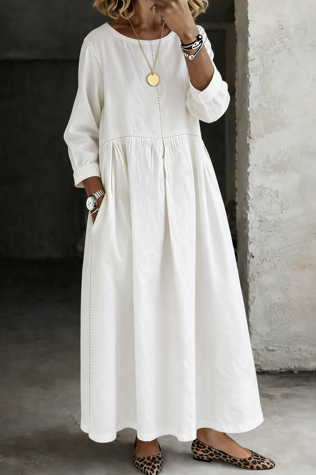 Helen | Hemdblusenkleid mit Knopfleiste