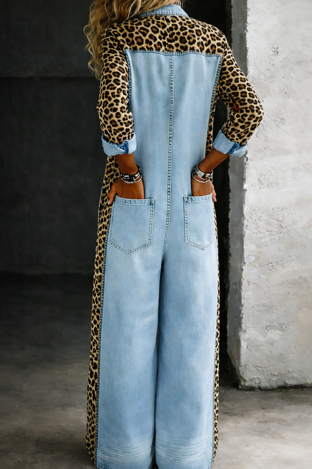 Sophie | Lässiger weiter Denim-Jumpsuit