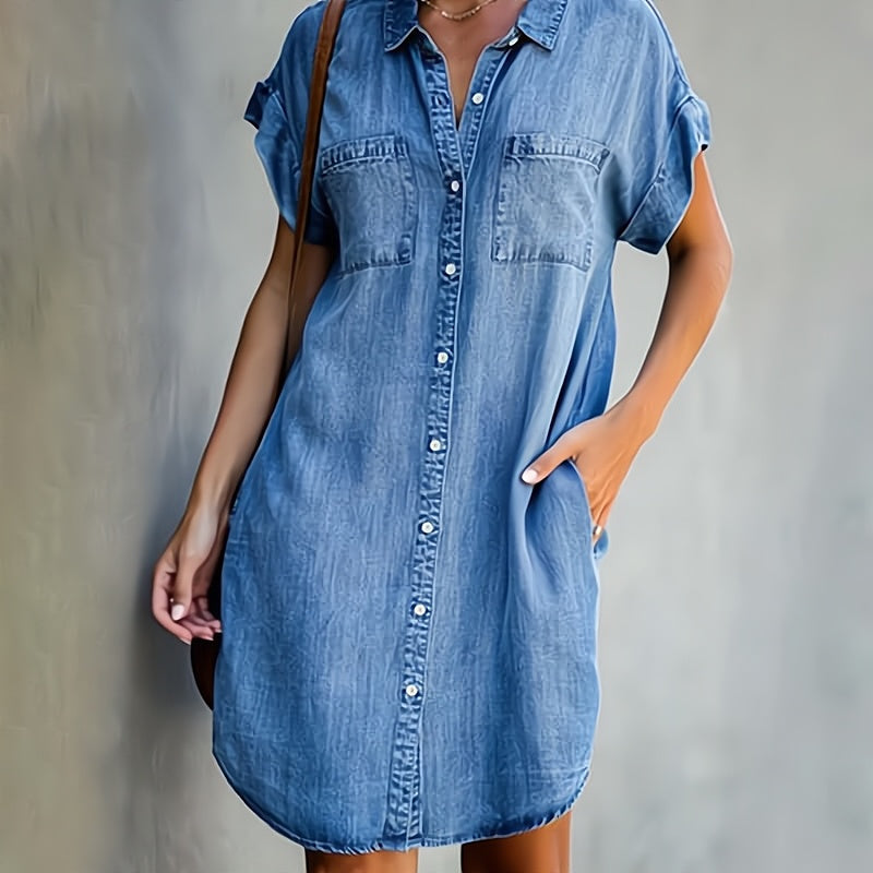 Stephanie | Lässiges kurzes Denim-Set