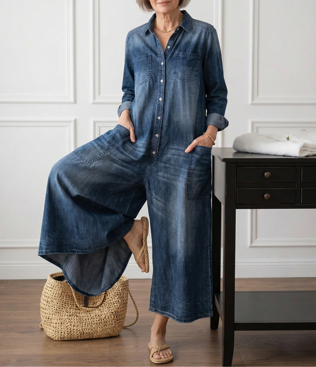 Bretagne | Figurbetontes Denimkleid