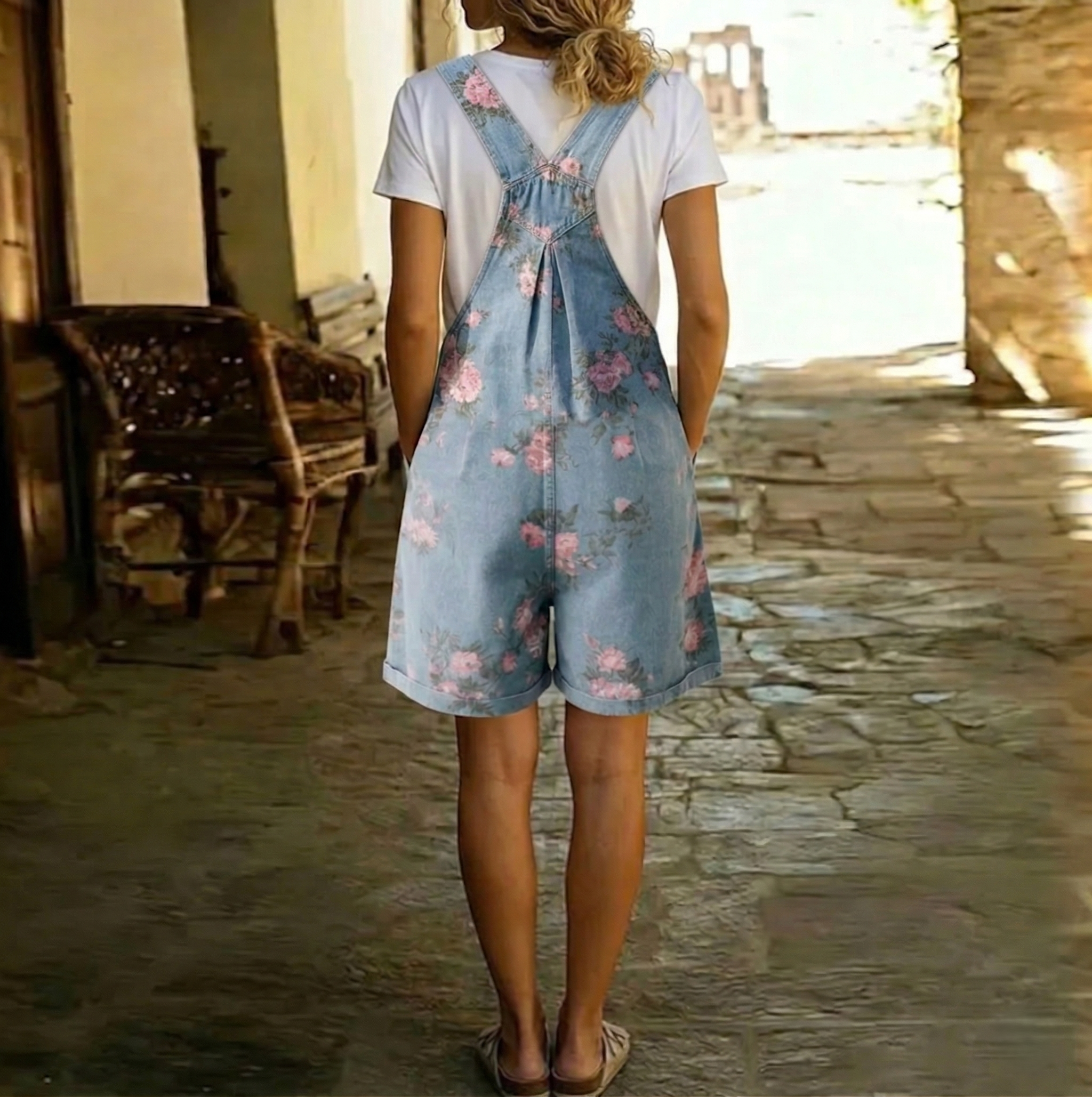 Harper | Denim-Jumpsuit mit elastischer Taille