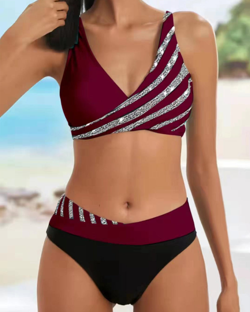 Mona – Bedruckter Bikini in warmen Farbtönen