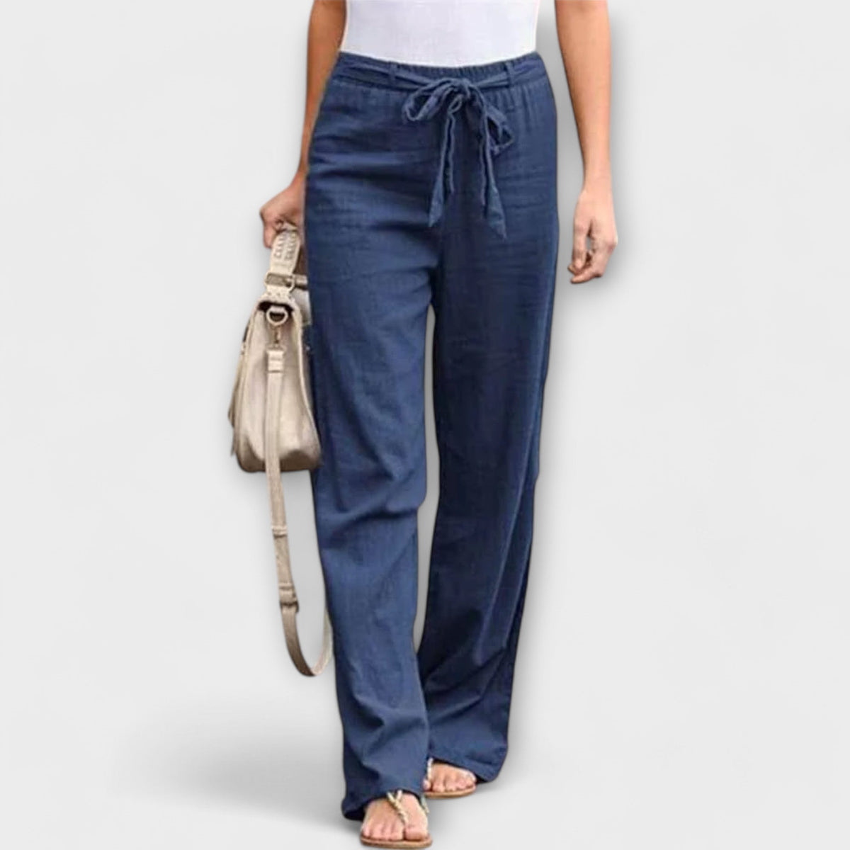 Pauline – Hose mit weitem Bein und Bindegürtel