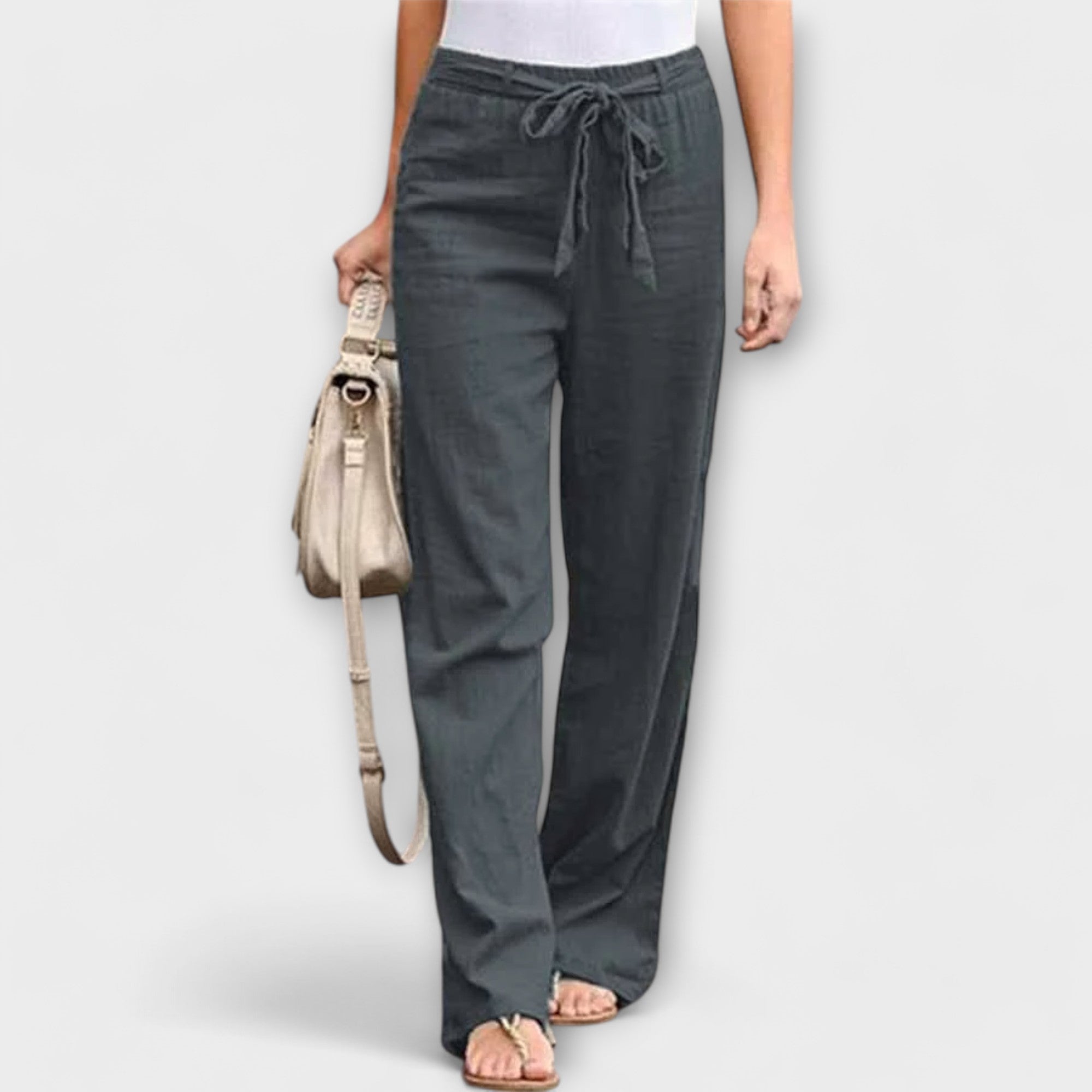 Pauline – Hose mit weitem Bein und Bindegürtel