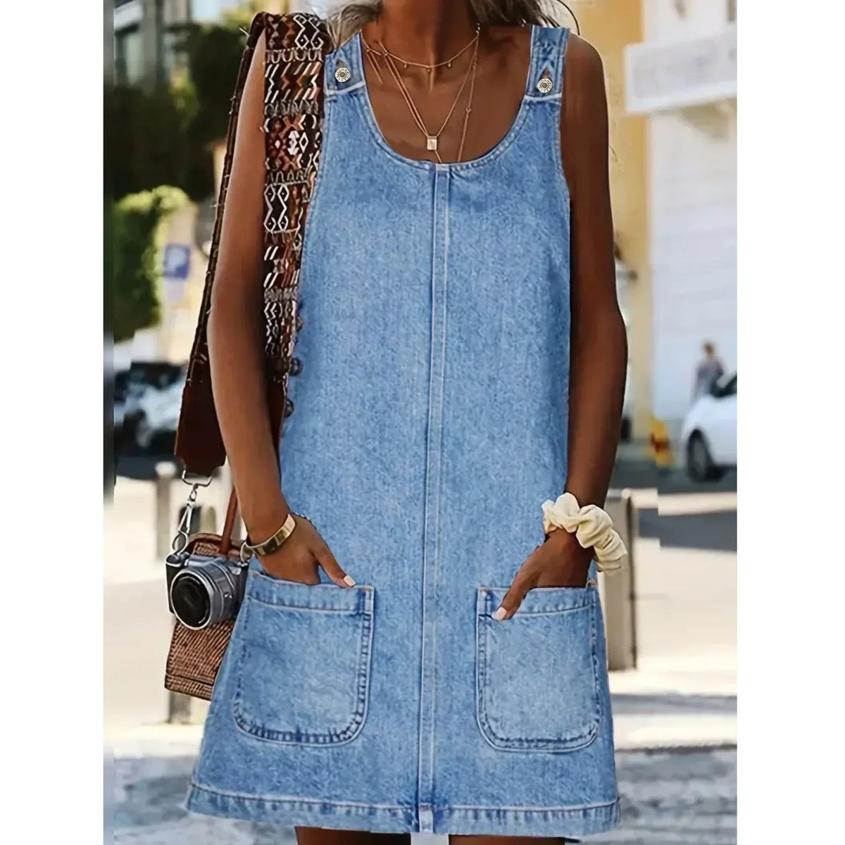 Lily | Weite Vintage-Denimbluse