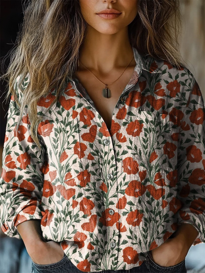 Mohnblumen Bluse