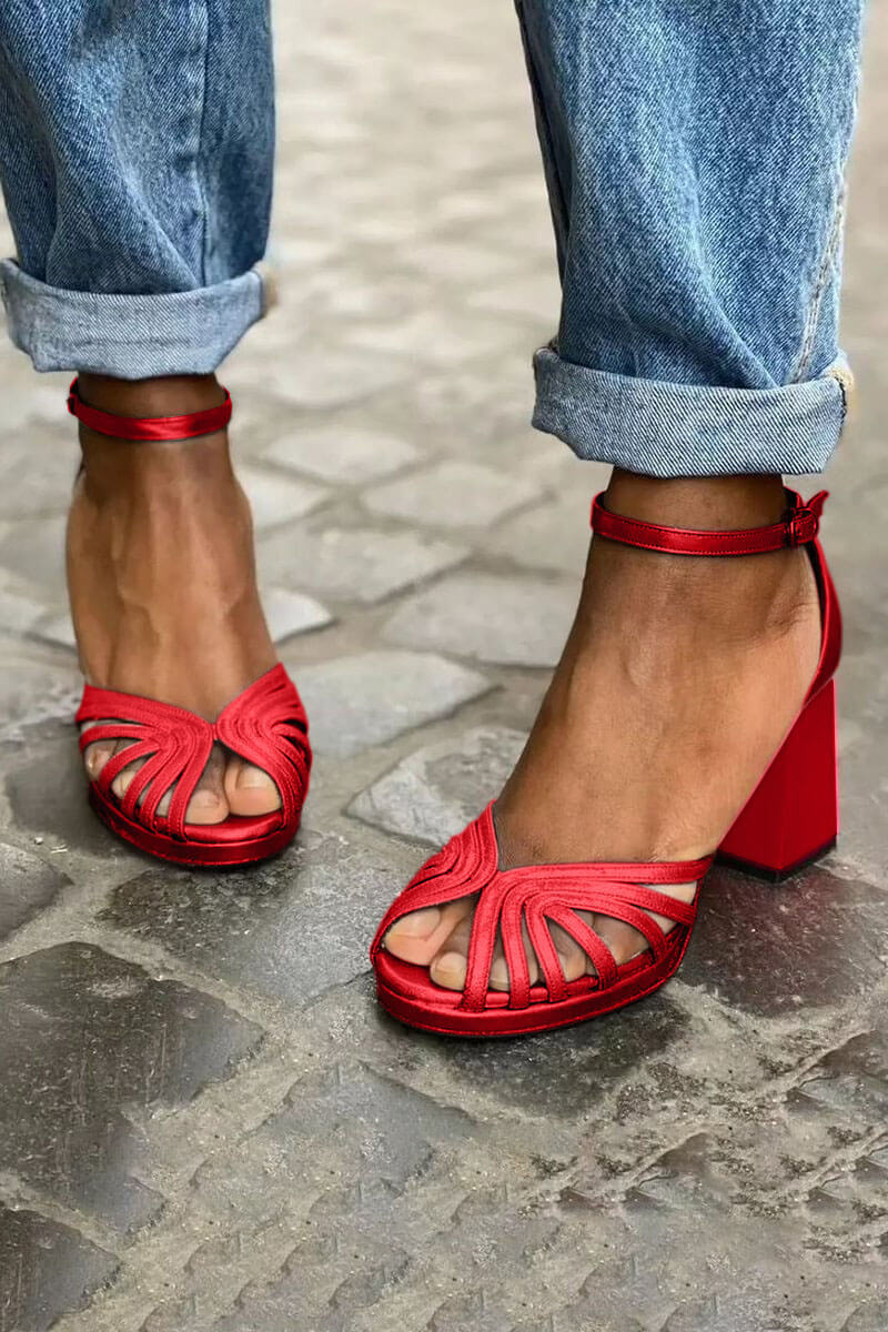 Bicolor-Absatzsandalen