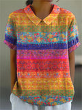 Maya | Bunte Blumen-Streifen-Bluse