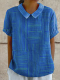 Mila | Blau gestreifte Bluse