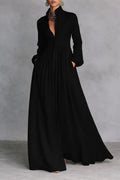 Selene | Fließendes Maxikleid mit Knopfleiste vorne