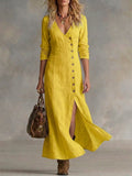 Elara | Maxikleid mit Knopfleiste