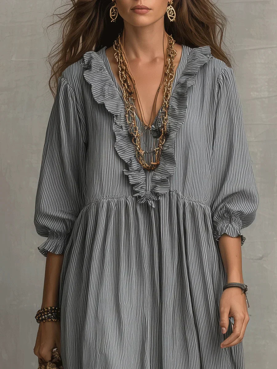 Elowen | Boho-Maxikleid mit langen Ärmeln