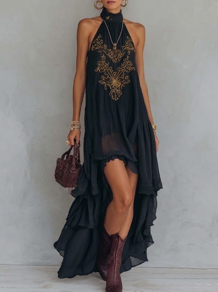 Zahara | Besticktes Maxikleid