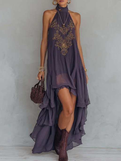 Zahara | Besticktes Maxikleid