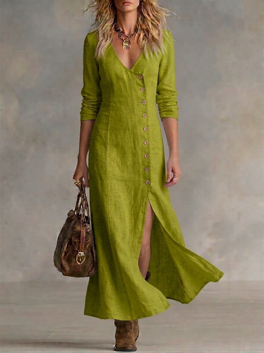 Elara | Maxikleid mit Knopfleiste