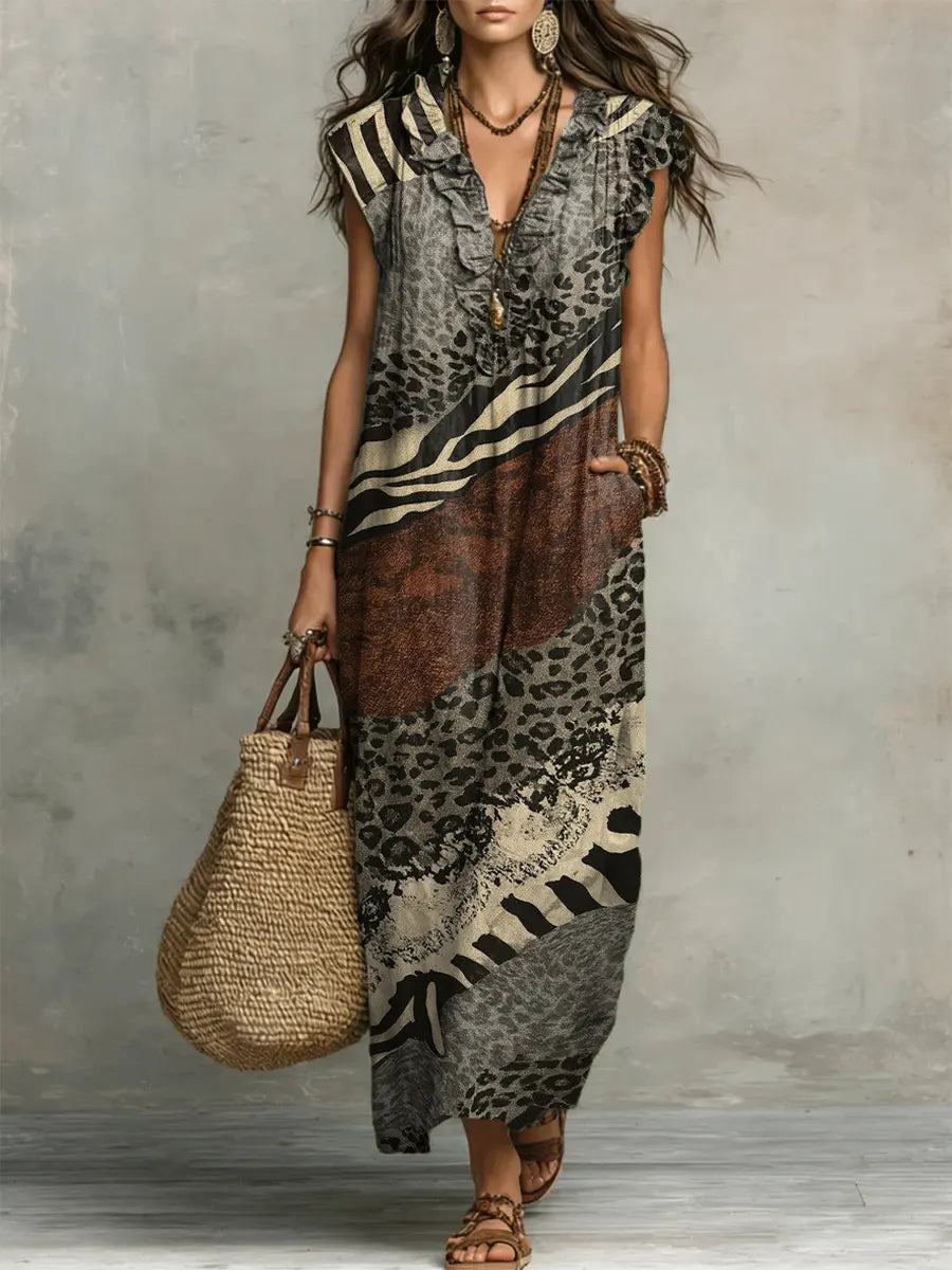 Zola | Maxikleid mit gemischtem Print